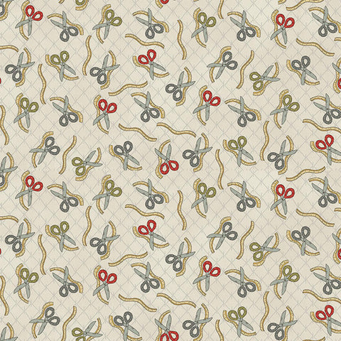 Pre Cut 1/2 yard S is for Sew All Over Scissors Cream