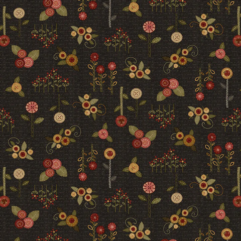 Home Sweet Home Black Small Applique Flowers