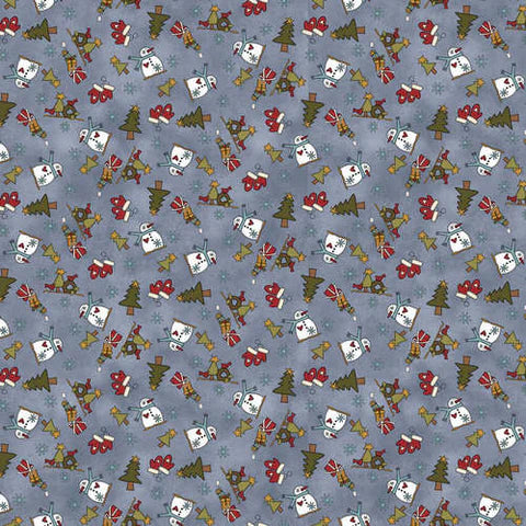 Pre Cut 3/8 yard  My Red Wagon  Winter Novelty