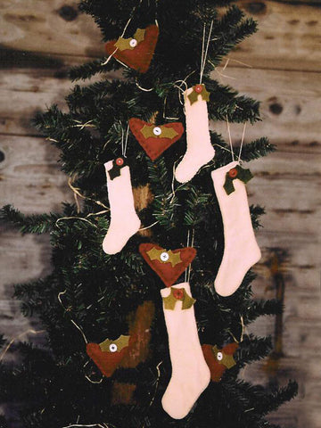 Holly & Hearts Ornaments