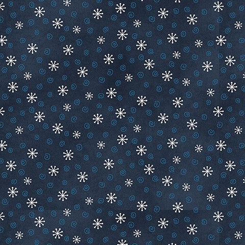 My Red Wagon / 1 Yard / Blue / Small Snowflakes
